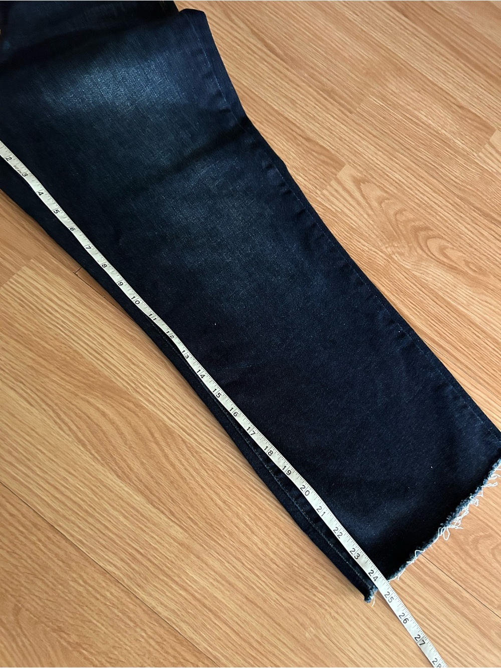 Judy Blue Dark Wash Wide Leg Raw Hem Jeans Size 11/30 - Picture 7 of 8